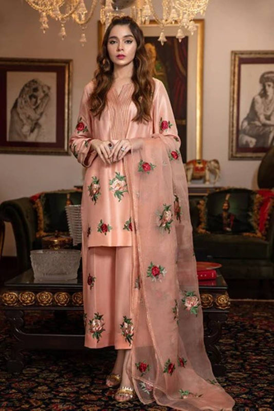 Fcs-01 Embroidered Airjet Viscous Silk Three Piece Unstiched