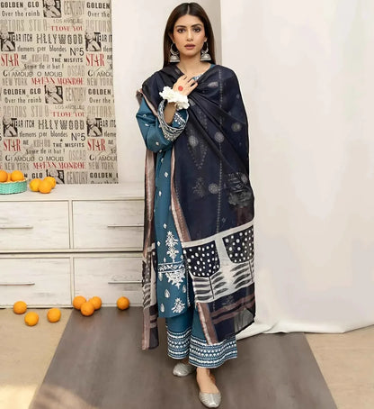 MARIA.B EMBROIDERED LAWN 3PC UNSTICHED
