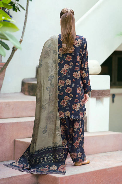 BATIK-3PC printed lawn shirt & trouser with voil dupatta