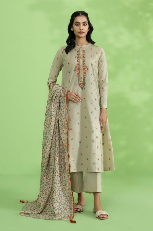 Sapphire Embroidered Dhanak Three Piece SPW-762 Cream Unstiched