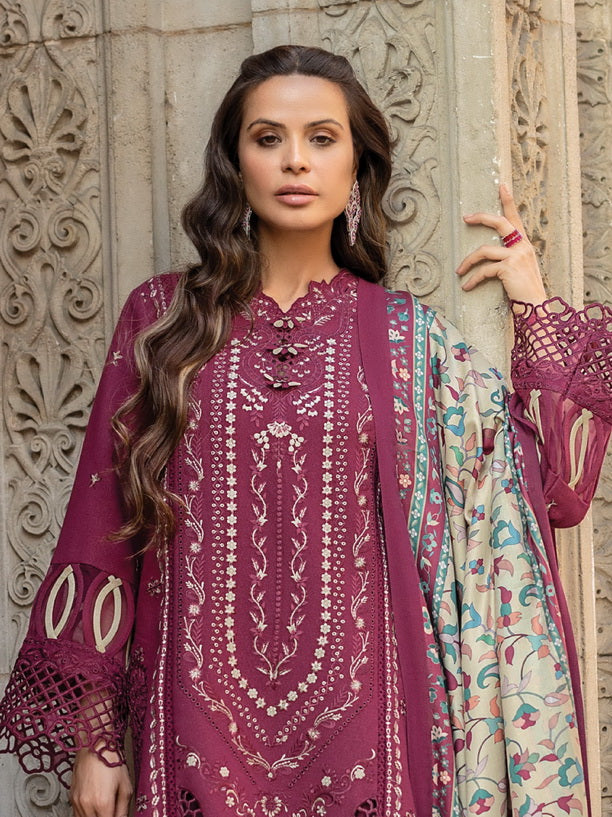 RangRasiya - 3PC Chickenkari Lawn Shirt And Printed Dupatta With Trouser