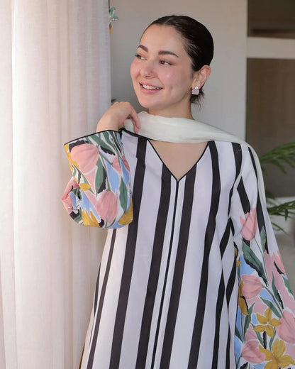 Lulusar NC-515 3PC Shamoz silk shirt & trouser Unstiched