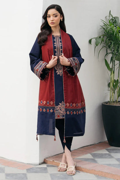 JAZMIN EMBROIDERED DHANAK 3PC UNSTICHED