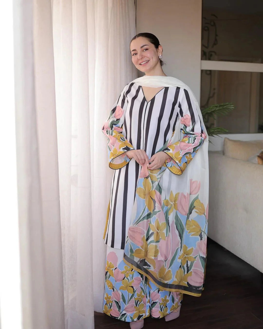 Lulusar NC-515 3PC Shamoz silk shirt & trouser Unstiched