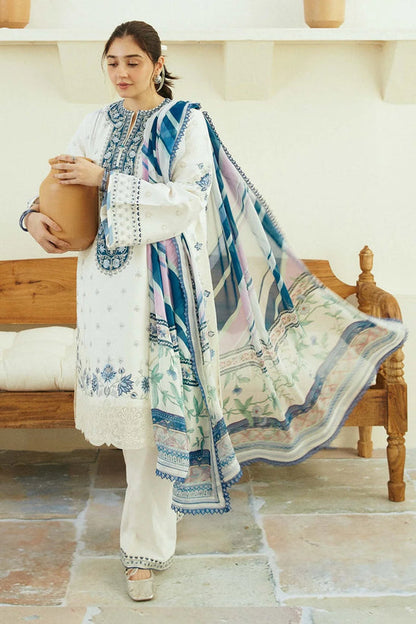 Zara Shahjahan - 3PC EMBROIDERED LAWN SHIRT AND PRINTED DUPPATA WITH TROUSER