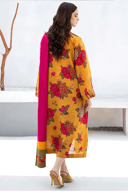 Barouqe Three piece printed karandi Unstiched