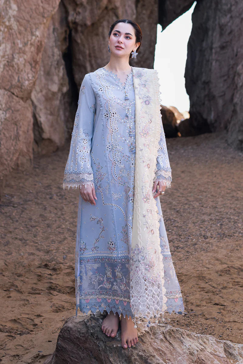 QALAMKAR EMBROIDERED DHANAK 3PC UNSTCHED