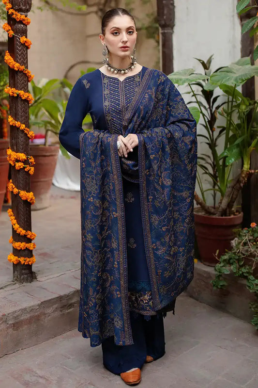 Bareeze D-10 Embroidered Dhanak Three Piece Winter Collection Unstiched