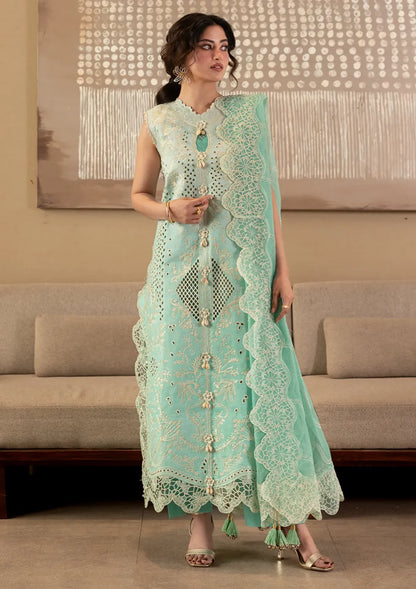 MAHNUR EMBROIDERED LAWN 3PC UNSTICHED