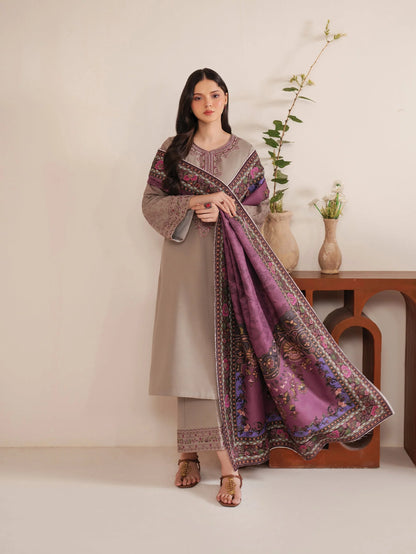 BATIK EMBROIDERED DHANAK 3PC UNSTICHED