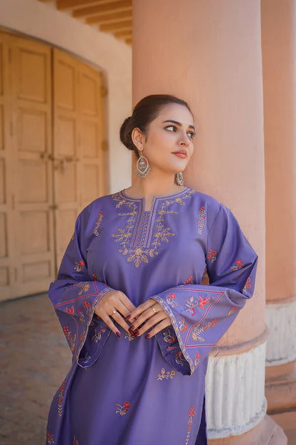 2PC DHANAK EMBROIDERE UNSTICHED - JAZMIN