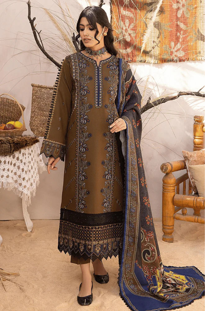 BIN ILLYAS EMBROIDERED DHANAK 3PC UNSTICHED