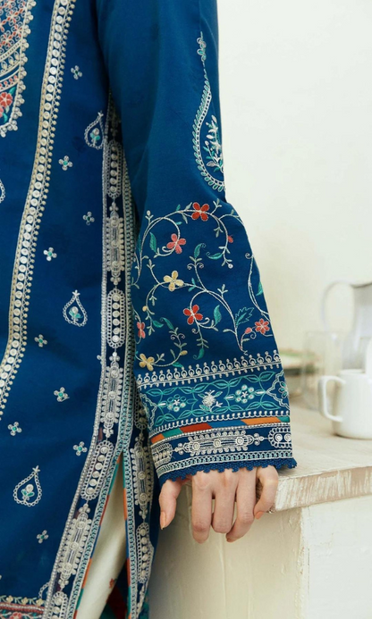 ZARA SHAHJAHAN - 3PC EMBROIDERED LAWN SHIRT AND PRINTED DUPPATA WITH EMBROIDERED TROUSER