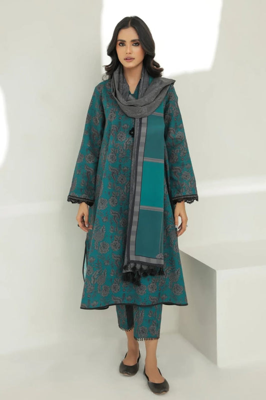Maria.B Three piece printed karandi Untiched