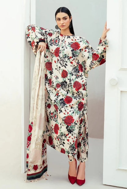 Maria.B Three piece printed karandi Unstiched