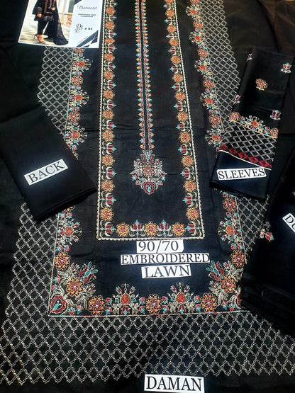 Bareeze - 3PC EMBROIDERED LAWN SHIRT AND LAWN DUPPATA WITH TROUSER