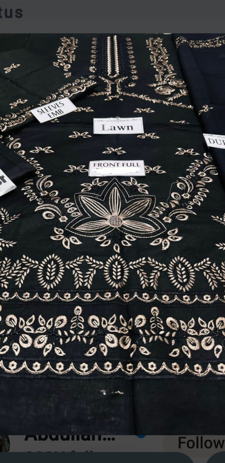 NISA - 3PC Lawn Embroidered Shirt With Chiffon Embroidered Dupatta