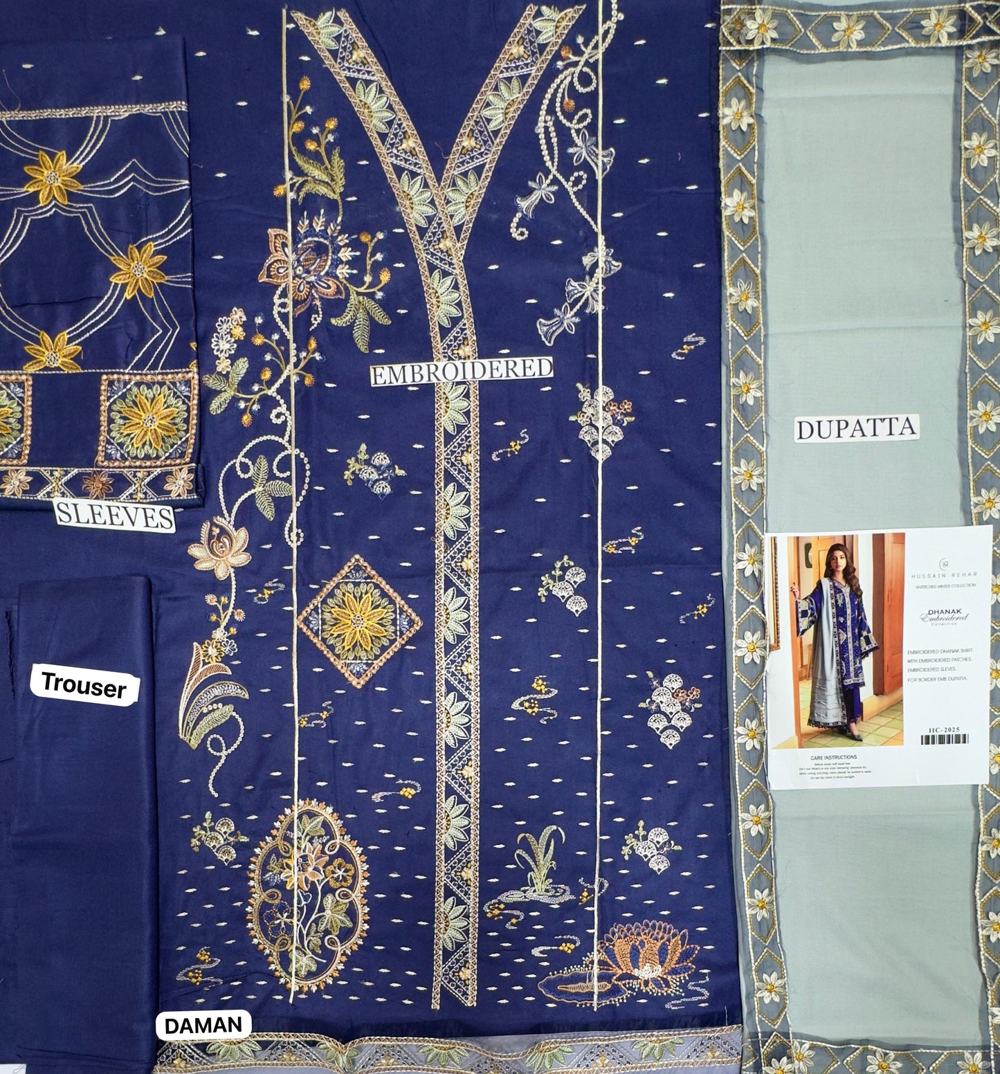 Maria.B embroidered shirt &printed wollen shawl with plan trouser Unstiched