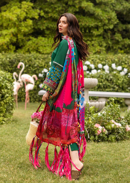 Maria.B Embroidered Shirt & Printed woolen shawl with plan trouser Unstiched