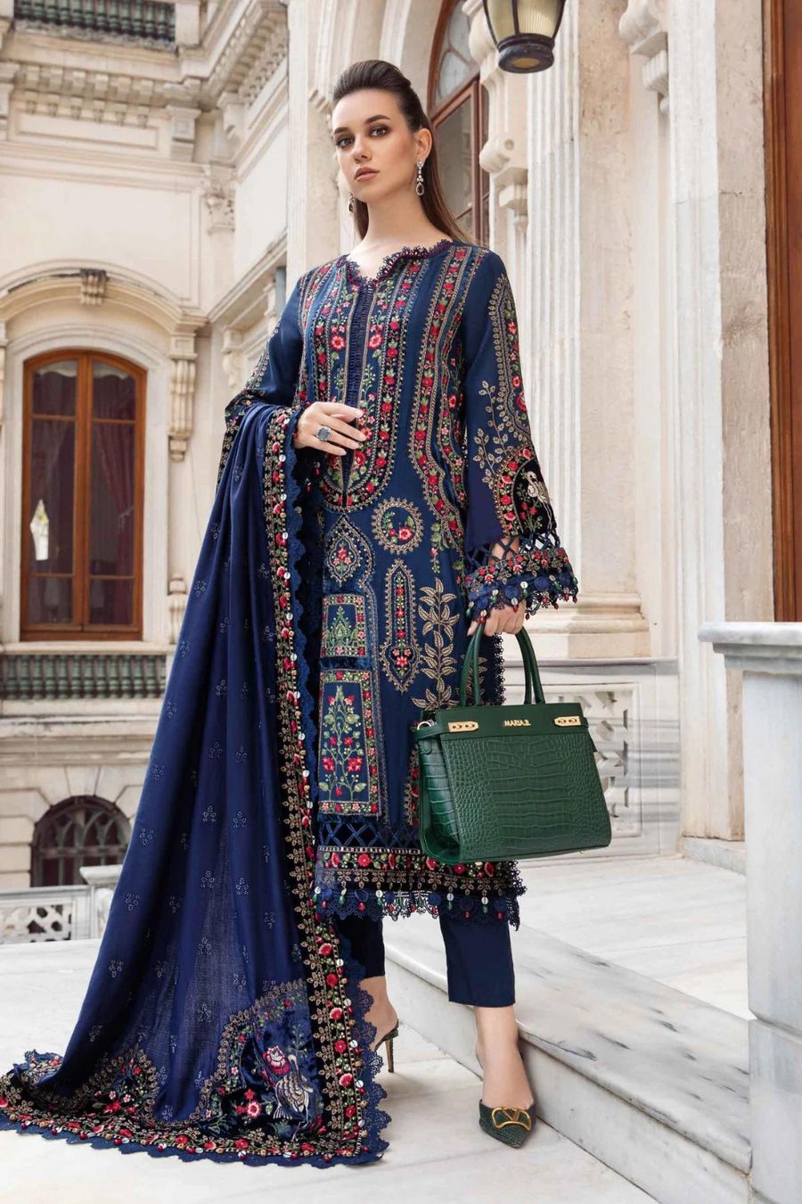Limelight-Embroidered three piece suite Unstiched