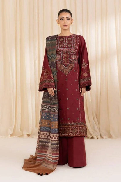 SAPPHIRE EMBROIDERED DHANAK 3PC UNSTICHED