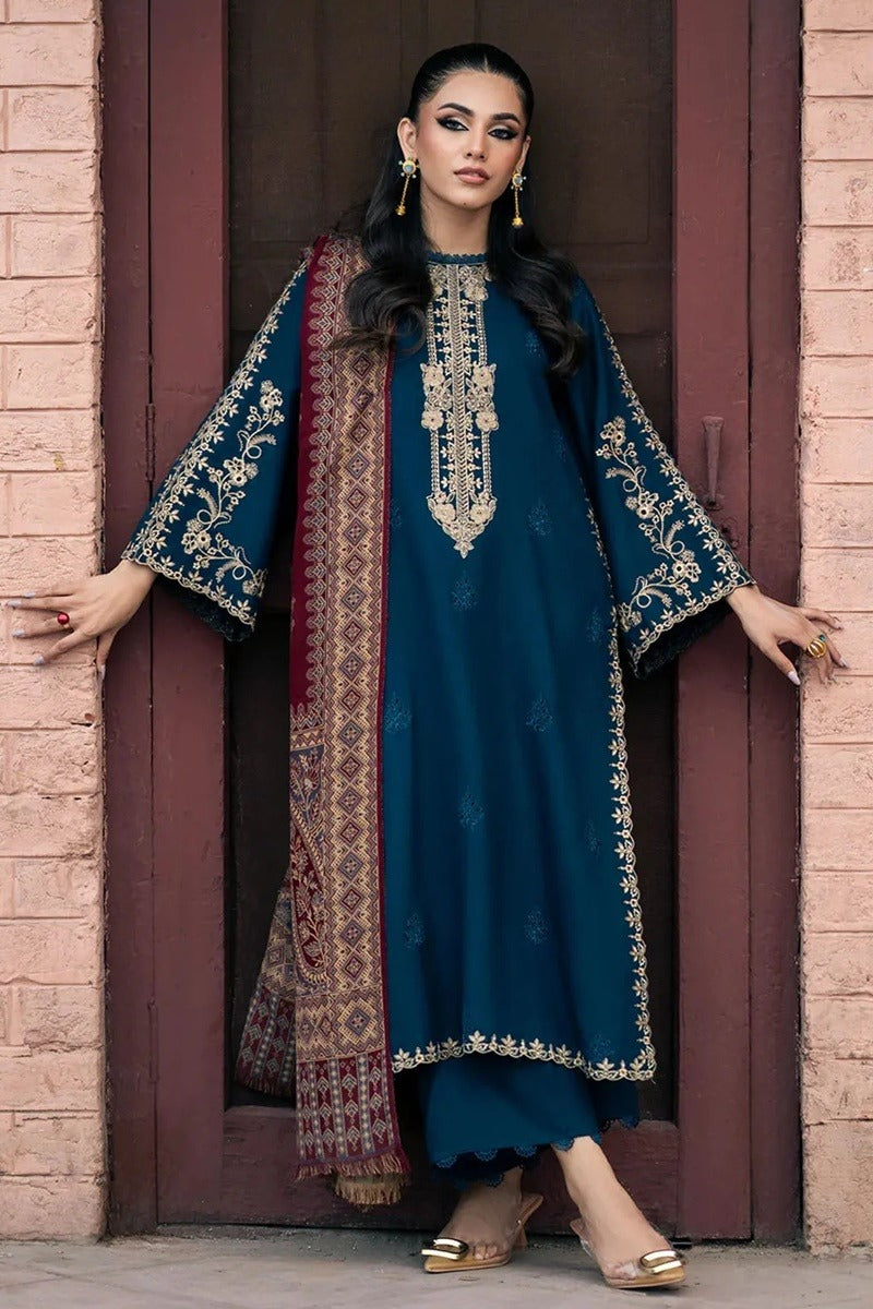 NAYYAB EMBROIDERED DHANAK 3PC UNSTICHED
