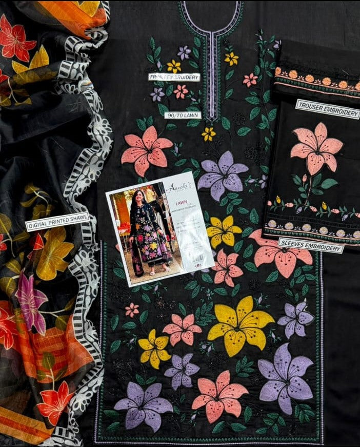 ANEELA'S EMBROIDERED LAWN 3PC UNSTCHED