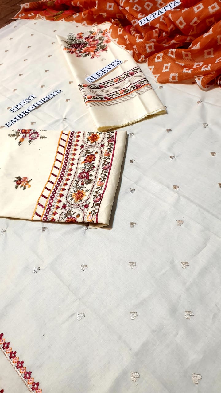 Zara Shahjahan - 3PC EMBROIDERED LAWN SHIRT AND PRINTED DUPPATA WITH TROUSER