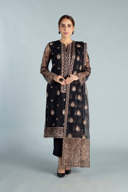 Bareeze  D 349 Black Embroidered Three Piece Lawn Collection