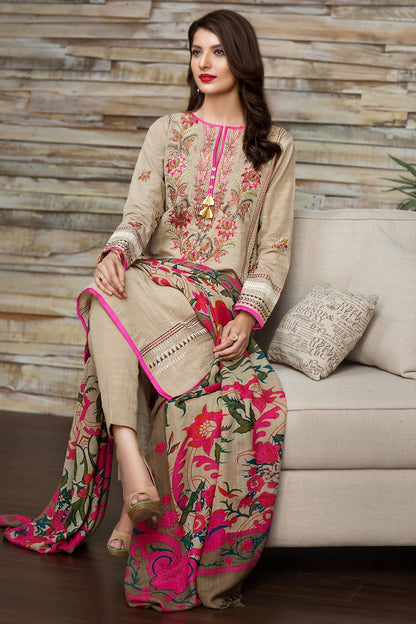 Khaadi 16701 Skin Dhanak Embroidered three piece Unstiched