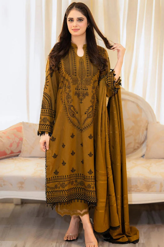 Maria.B embroidered dhanak shirt & trouser with Shawl dhanak embroidered Unstiched