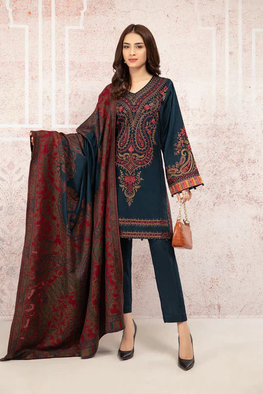 Qalamkar Embroidered Dhanak Three Piece QL-1022 Unstiched