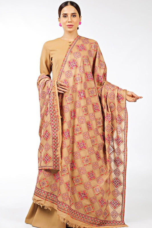 Bareeze FCC-198 Skin  Embroidered Dhanak Three Piece Winter Collection Unstiched