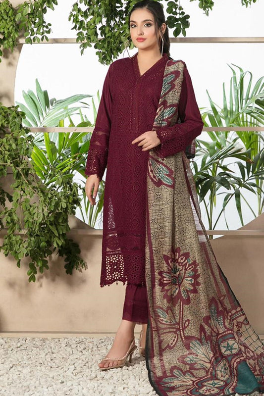 Chikenkari Dhanak Embroidered Winter Collection (D-762 Mehron) Unstiched