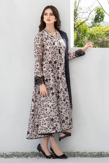 URGE-3PC printed Karandi shirt & trouser with dupatta Unstiched