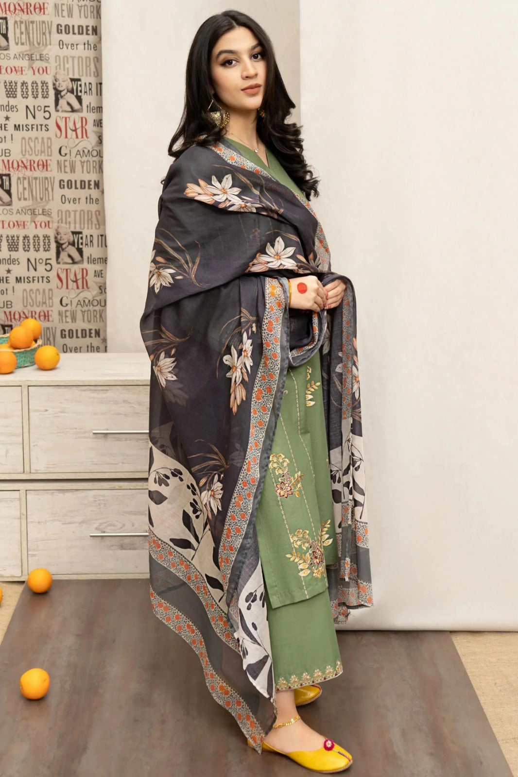 Urge Embroidered Dhanak Three Piece UR-721 Unstiched