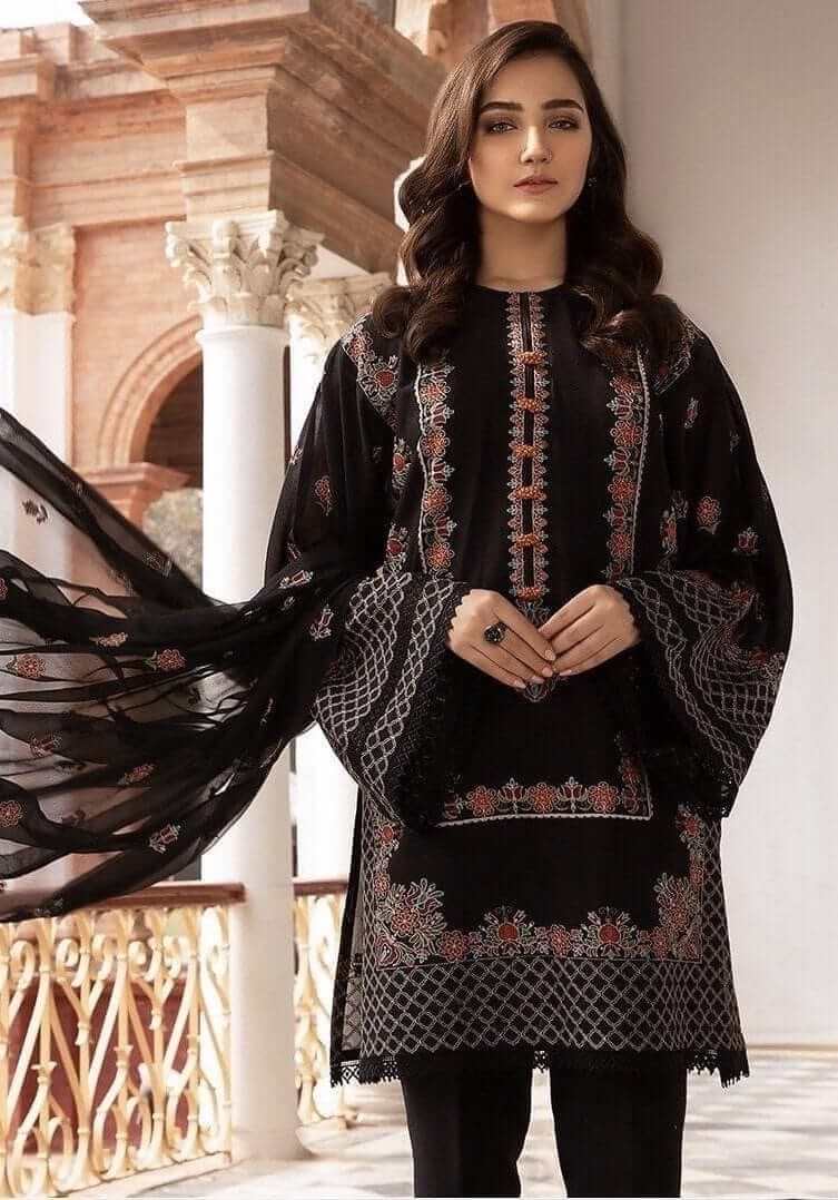 Bareeze - 3PC EMBROIDERED LAWN SHIRT AND LAWN DUPPATA WITH TROUSER