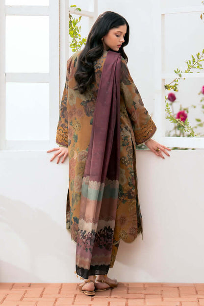 URGE-3PC printed Karandi shirt & trouser with dupatta Unstiched