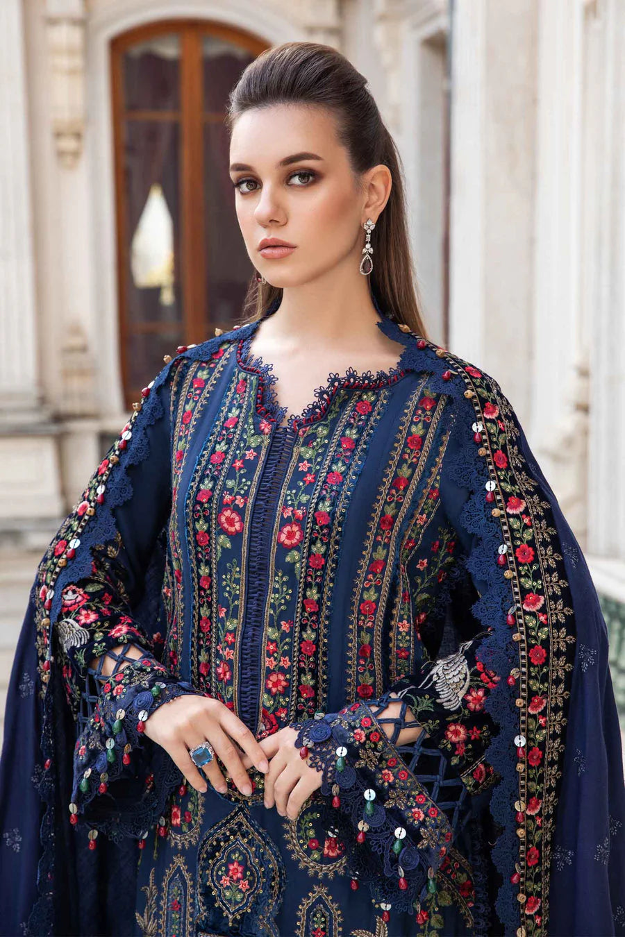Limelight-Embroidered three piece suite Unstiched