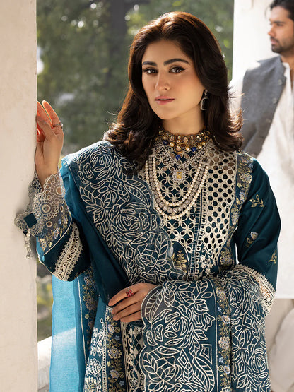 MAHNUR EMBROIDERED LAWN 3PC UNSTICHED